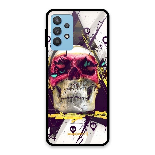 Abstract Skull Glass Back Case for Galaxy M32 5G