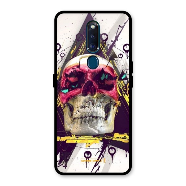 Abstract Skull Glass Back Case for Oppo F11 Pro