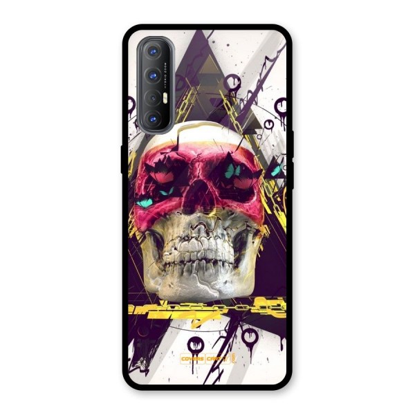 Abstract Skull Glass Back Case for Oppo Reno3 Pro