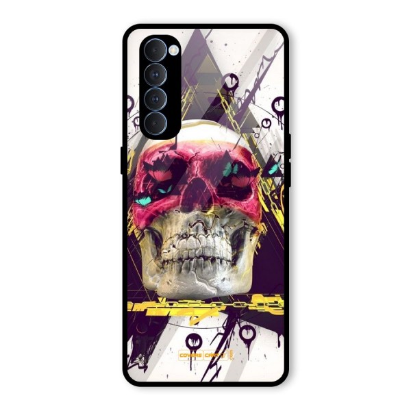 Abstract Skull Glass Back Case for Oppo Reno4 Pro