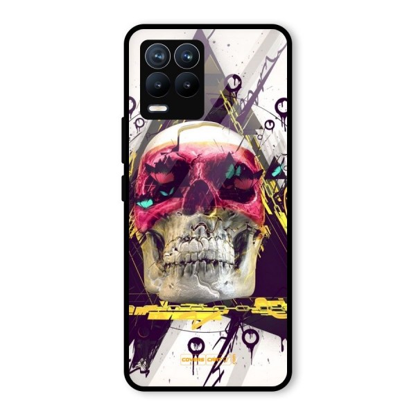 Abstract Skull Glass Back Case for Realme 8 Pro