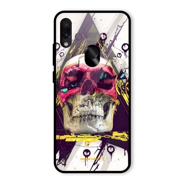 Abstract Skull Glass Back Case for Redmi Note 7