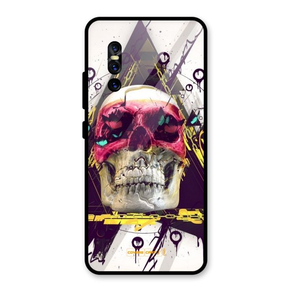 Abstract Skull Glass Back Case for Vivo V15 Pro