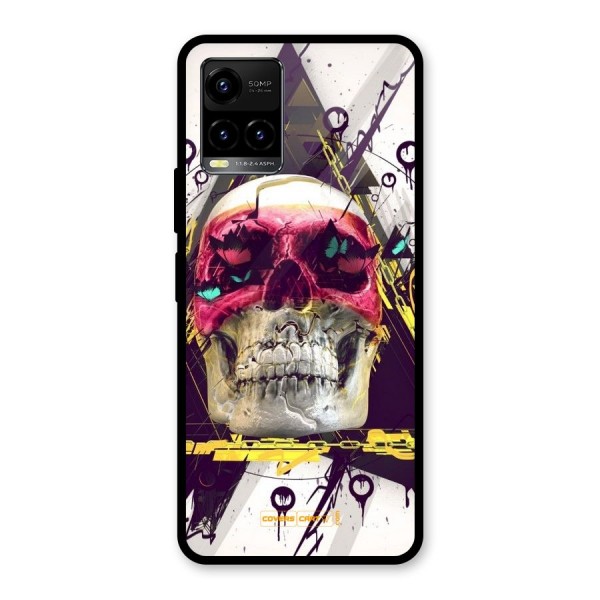 Abstract Skull Glass Back Case for Vivo Y21 2021