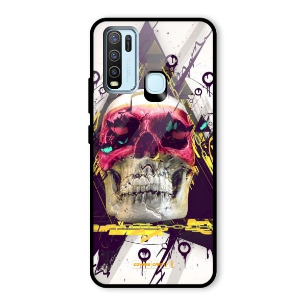 Abstract Skull Glass Back Case for Vivo Y30