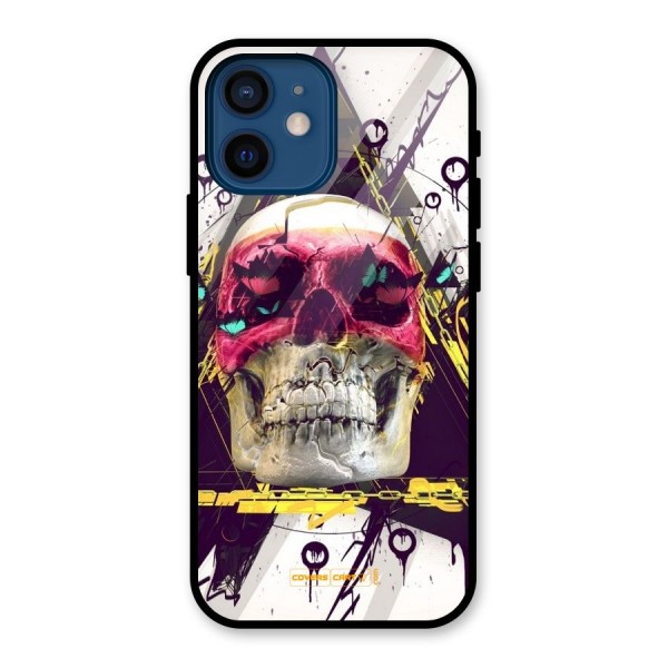 Abstract Skull Glass Back Case for iPhone 12 Mini