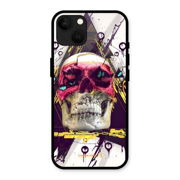 Abstract Skull Glass Back Case for iPhone 13