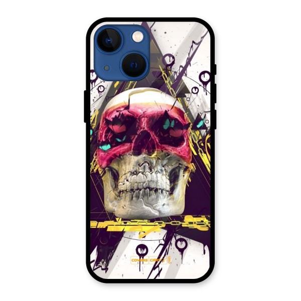 Abstract Skull Glass Back Case for iPhone 13 Mini