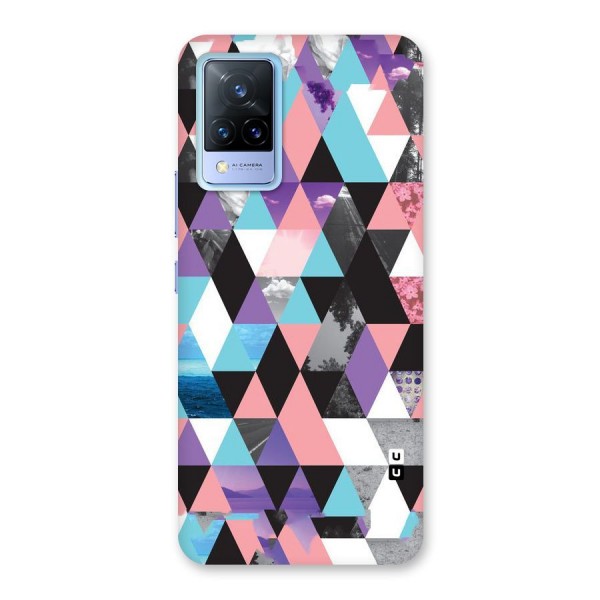 Abstract Splash Triangles Back Case for Vivo V21 5G