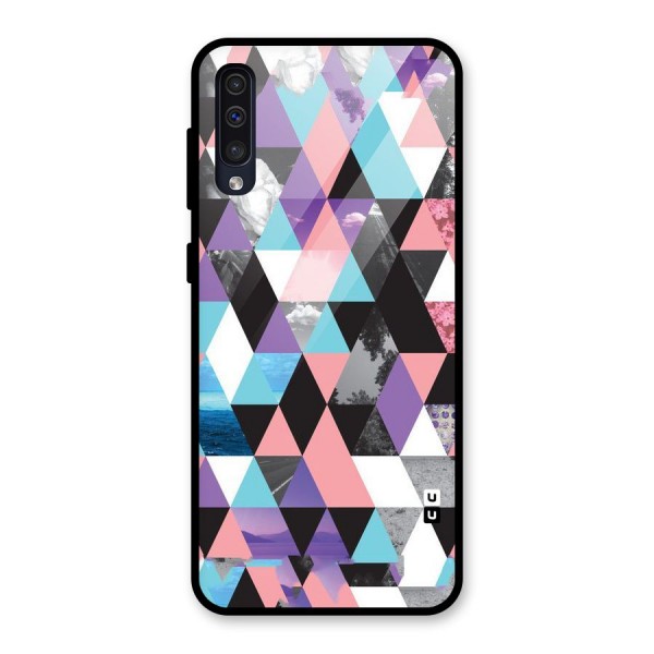 Abstract Splash Triangles Glass Back Case for Galaxy A50s