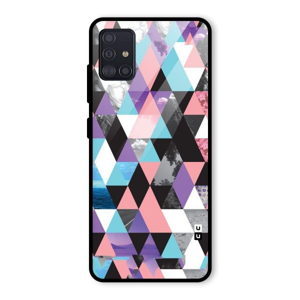 Abstract Splash Triangles Glass Back Case for Galaxy A51