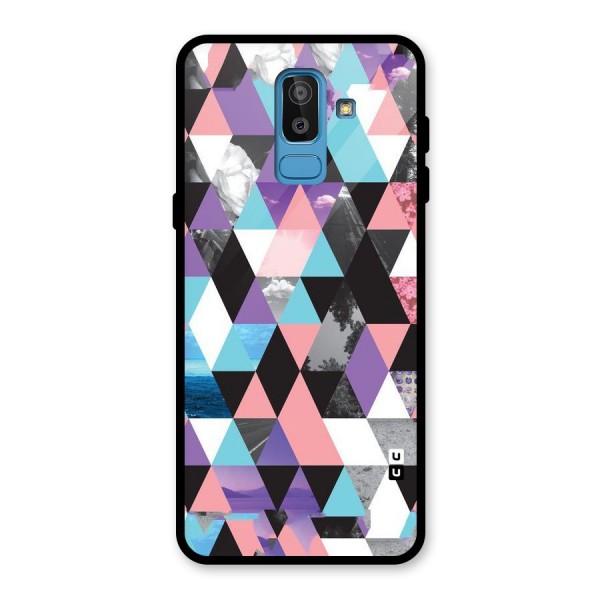 Abstract Splash Triangles Glass Back Case for Galaxy J8