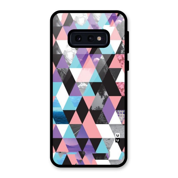 Abstract Splash Triangles Glass Back Case for Galaxy S10e