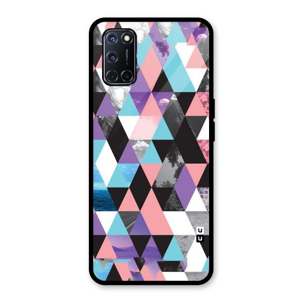 Abstract Splash Triangles Glass Back Case for Oppo A52