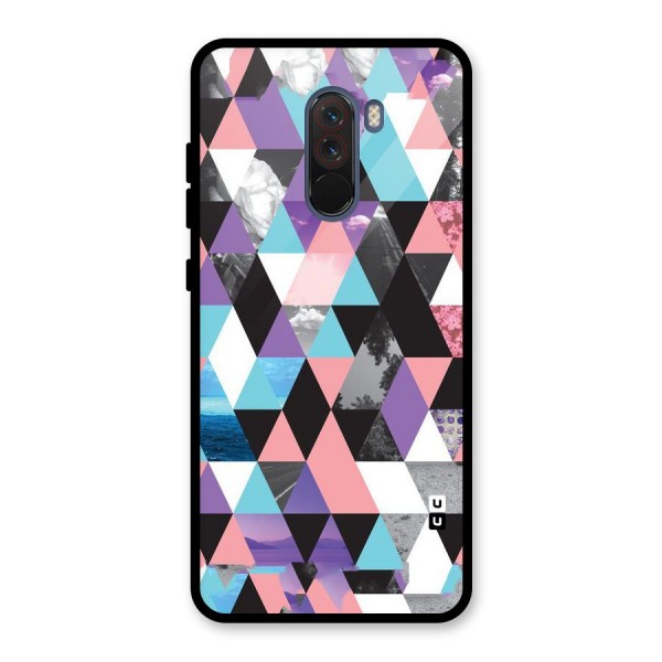 Abstract Splash Triangles Glass Back Case for Poco F1