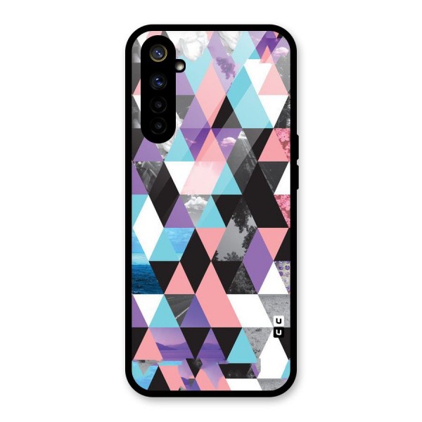 Abstract Splash Triangles Glass Back Case for Realme 6