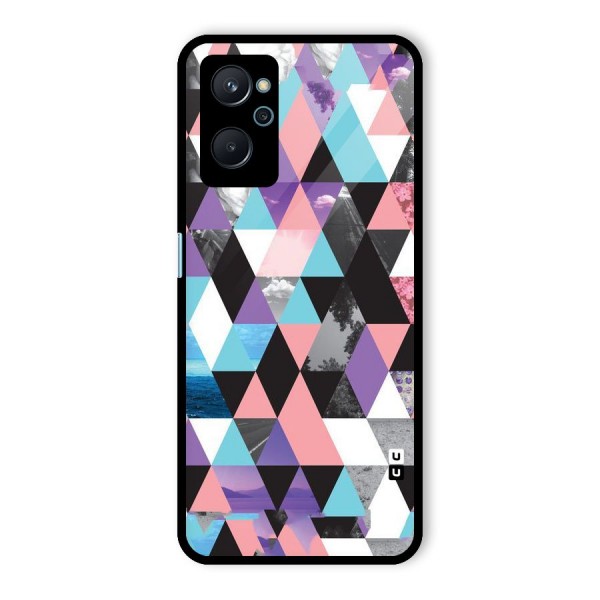 Abstract Splash Triangles Glass Back Case for Realme 9i