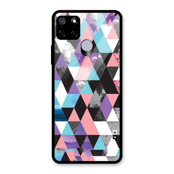 Abstract Splash Triangles Glass Back Case for Realme C12