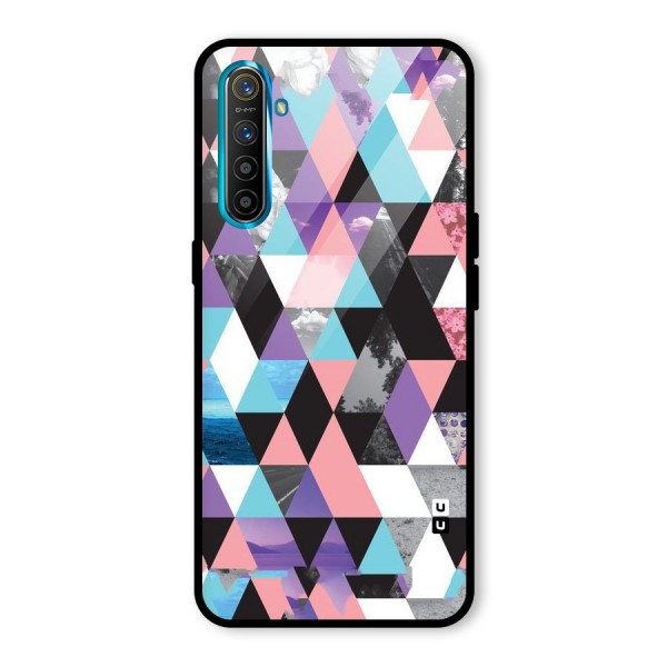 Abstract Splash Triangles Glass Back Case for Realme XT