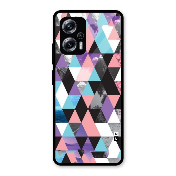 Abstract Splash Triangles Glass Back Case for Redmi K50i