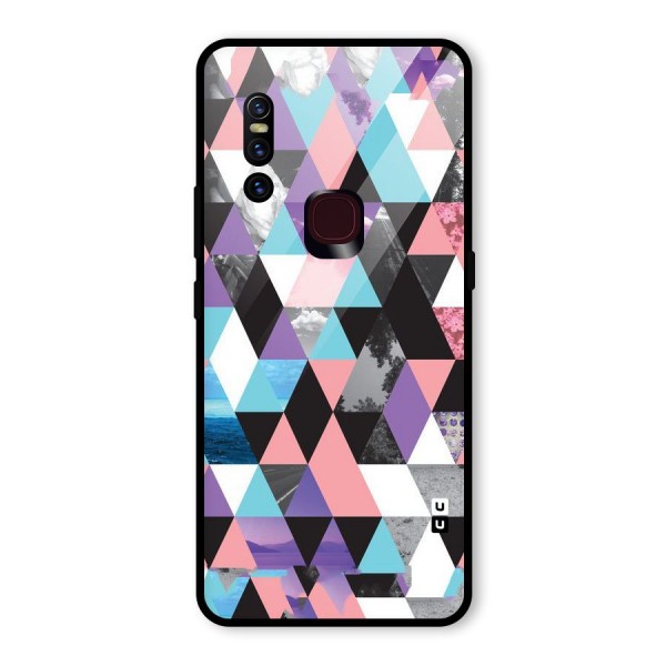 Abstract Splash Triangles Glass Back Case for Vivo V15