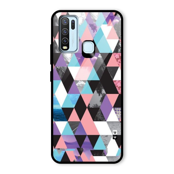 Abstract Splash Triangles Glass Back Case for Vivo Y30