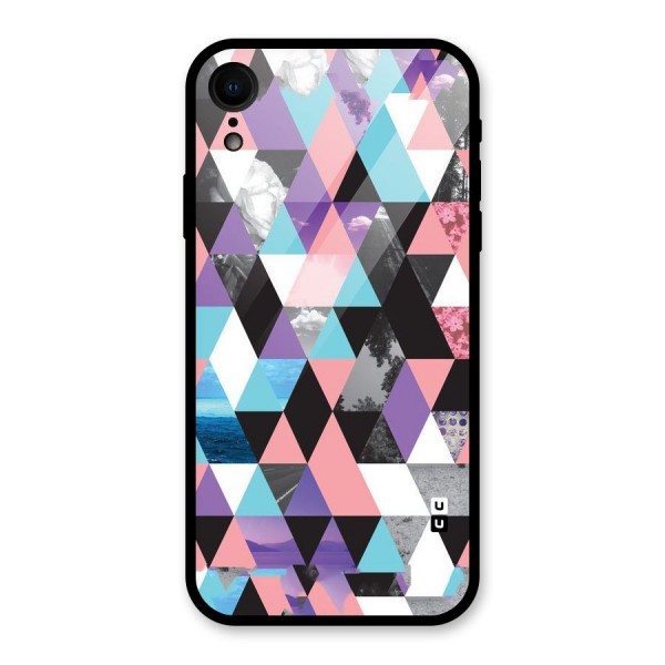 Abstract Splash Triangles Glass Back Case for XR