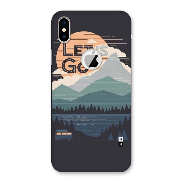 Abstract Travel Back Case for iPhone XS Logo Cut