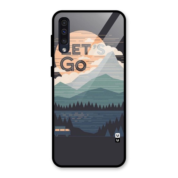 Abstract Travel Glass Back Case for Galaxy A50s