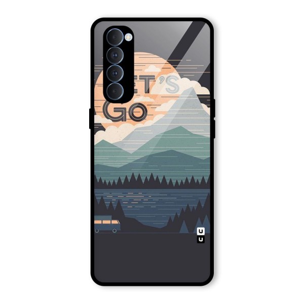 Abstract Travel Glass Back Case for Oppo Reno4 Pro