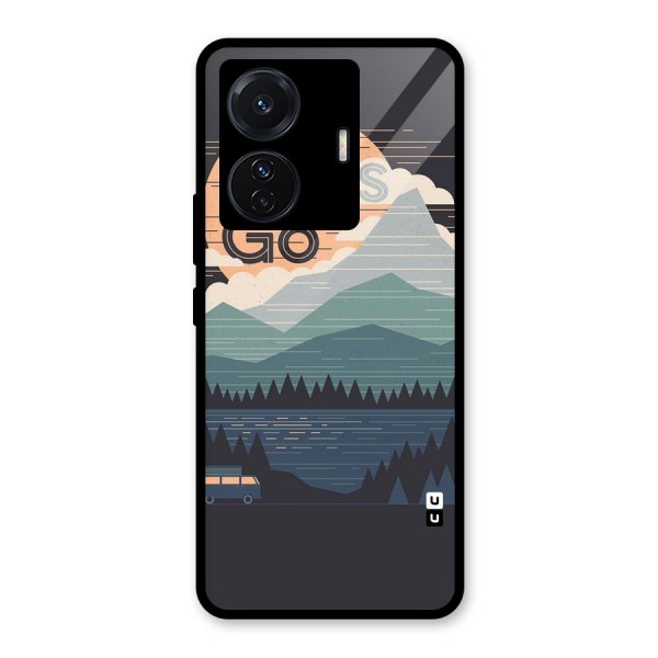 Abstract Travel Glass Back Case for Vivo T1 Pro