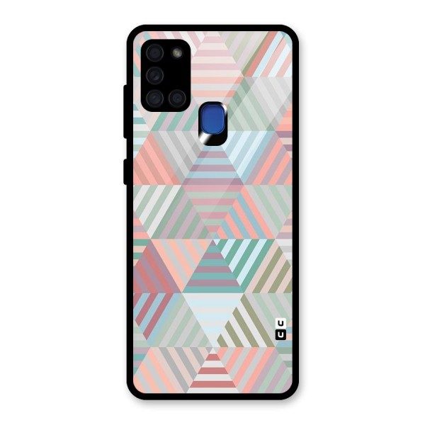 Abstract Triangle Lines Glass Back Case for Galaxy A21s