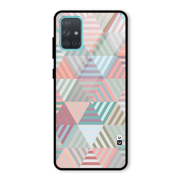 Abstract Triangle Lines Glass Back Case for Galaxy A71