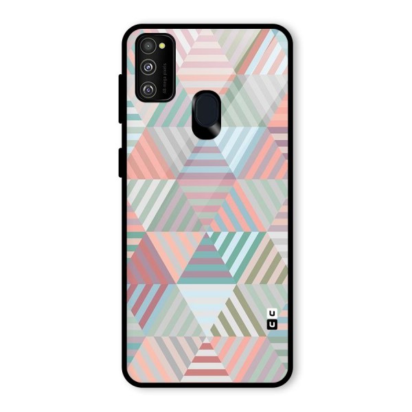 Abstract Triangle Lines Glass Back Case for Galaxy M21