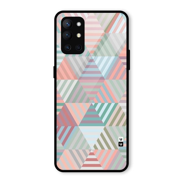 Abstract Triangle Lines Glass Back Case for OnePlus 9R