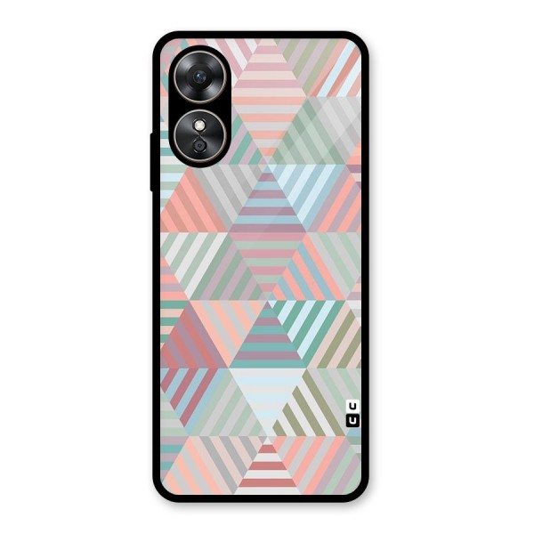 Abstract Triangle Lines Glass Back Case for Oppo A17