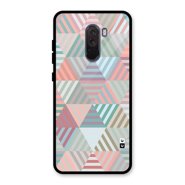 Abstract Triangle Lines Glass Back Case for Poco F1