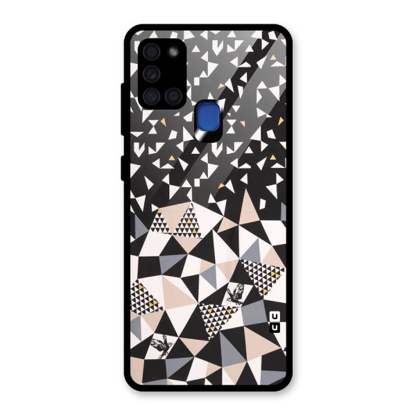 Abstract Varied Triangles Glass Back Case for Galaxy A21s