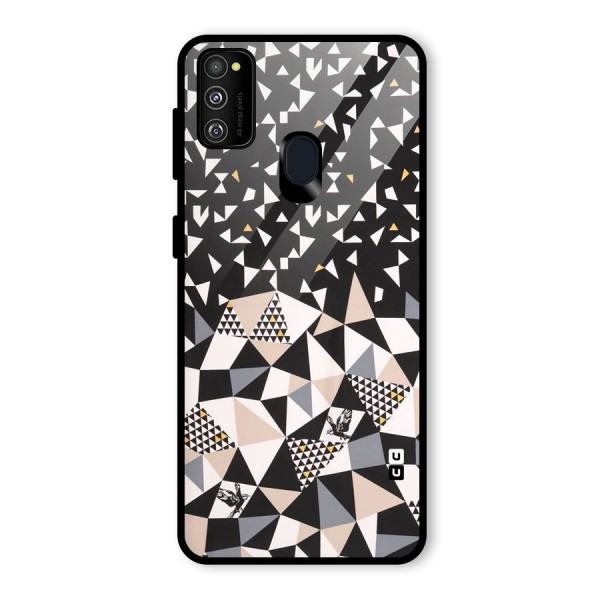 Abstract Varied Triangles Glass Back Case for Galaxy M21