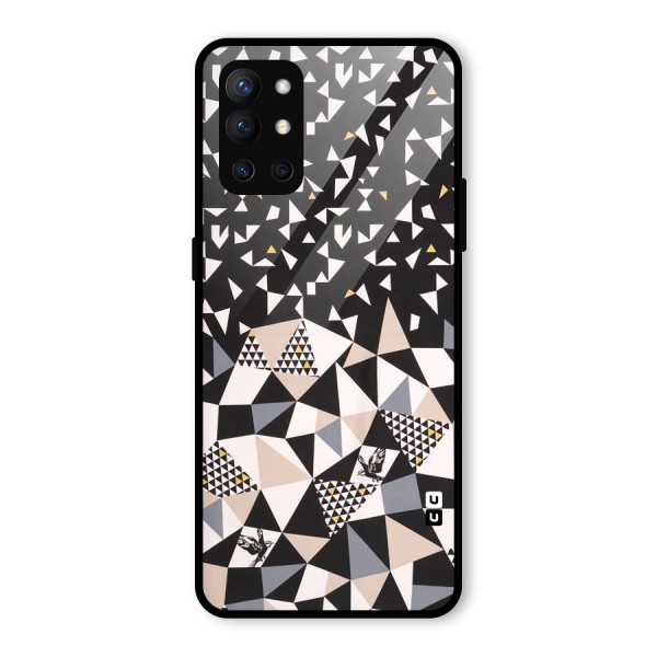 Abstract Varied Triangles Glass Back Case for OnePlus 9R