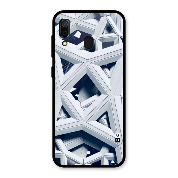 Abstract White Lines Glass Back Case for Galaxy A30