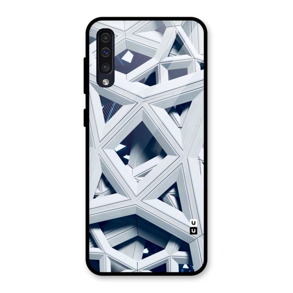 Abstract White Lines Glass Back Case for Galaxy A50s