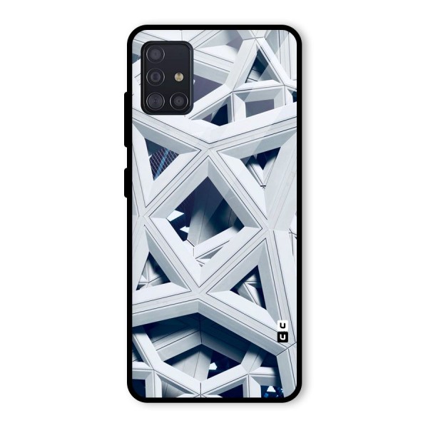 Abstract White Lines Glass Back Case for Galaxy A51