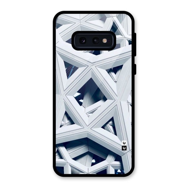 Abstract White Lines Glass Back Case for Galaxy S10e