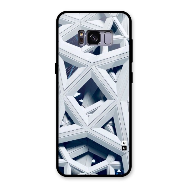 Abstract White Lines Glass Back Case for Galaxy S8