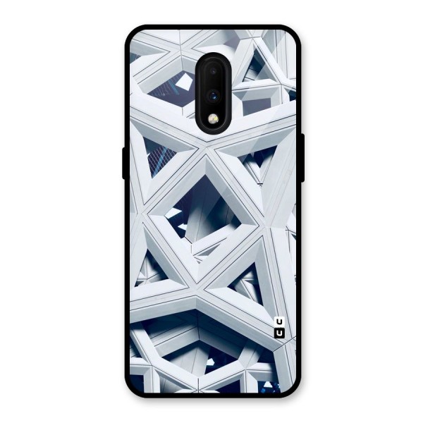 Abstract White Lines Glass Back Case for OnePlus 7