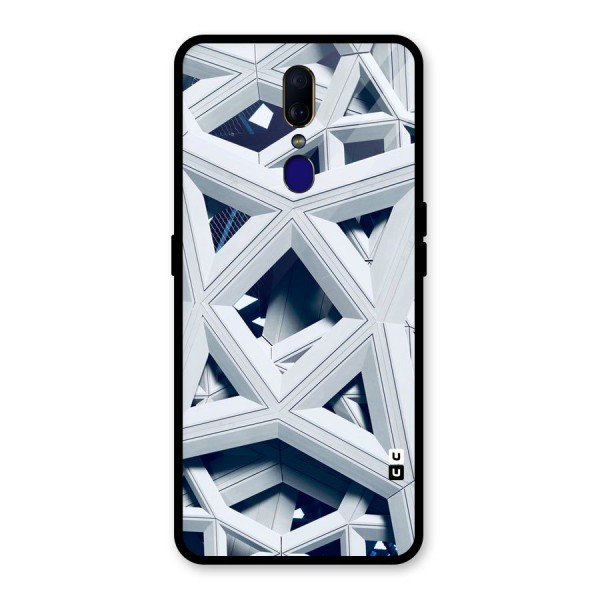 Abstract White Lines Glass Back Case for Oppo F11