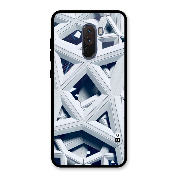 Abstract White Lines Glass Back Case for Poco F1