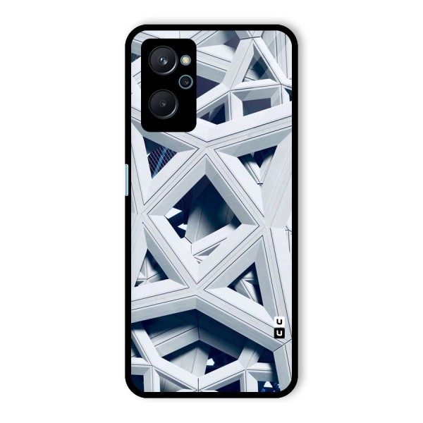 Abstract White Lines Glass Back Case for Realme 9i