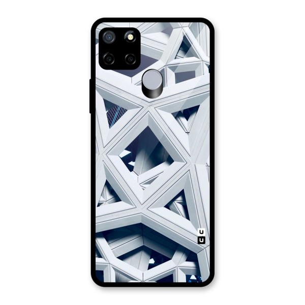 Abstract White Lines Glass Back Case for Realme C15